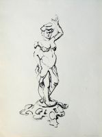 Figura z mosiądzu - rysunek patykiem 2